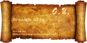 Országh Ulla névjegykártya
